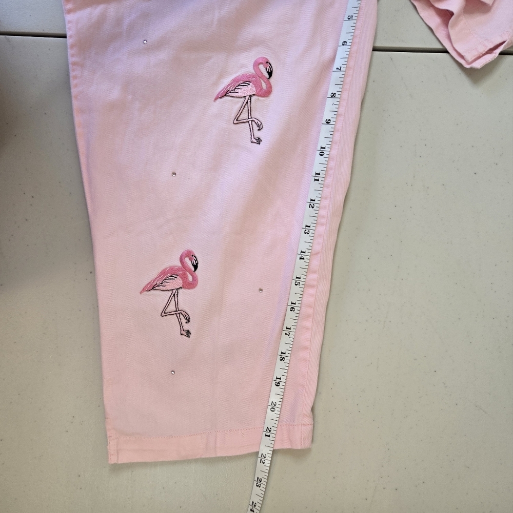 Pink Flamingo and Rhinestone Pants XL - Picture 13 of 15